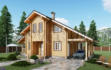 Дом из бруса 8,80 х 12,20, проект - РАФАЭЛЬ