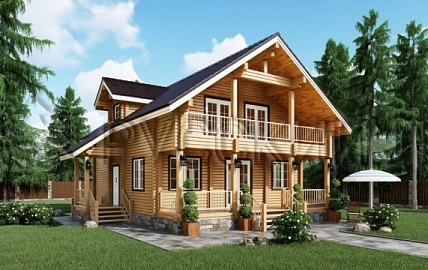 Дом из бруса 8,8 х 11,3, проект - ЛООС