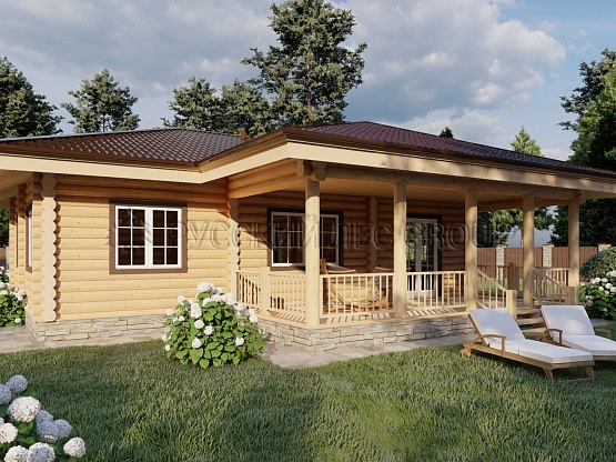 Дом из бревна проект РЕНЦО 110,7м2 7,5х11,5