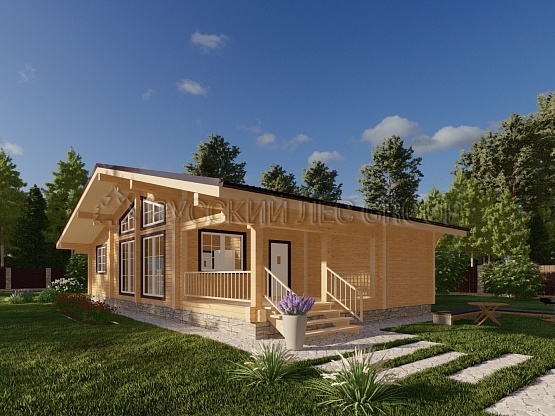 Дом из бруса проект ЛАЙОШ 122,0м2 8,0х15,0