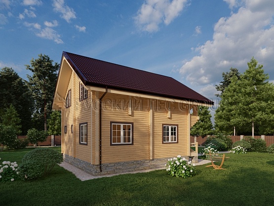 Дом из бруса проект БЭРЛИ 132,0м2 8,0х8,0