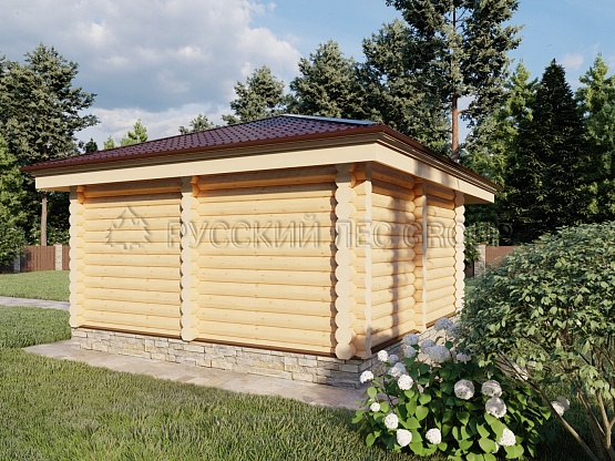 Дом из бревна проект БЭРРИ 33,2м2 5,5х6,5