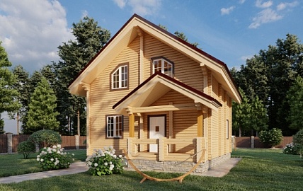 Дом из бруса 7,65 х 8,00, проект - ХРИЗОЛИТ