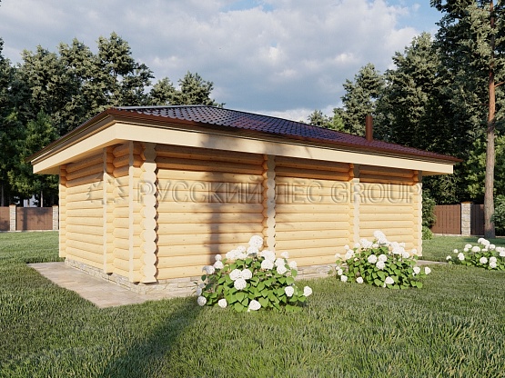 Дом из бревна проект БОРРОМИНИ 42,5м2 5,5х8,25