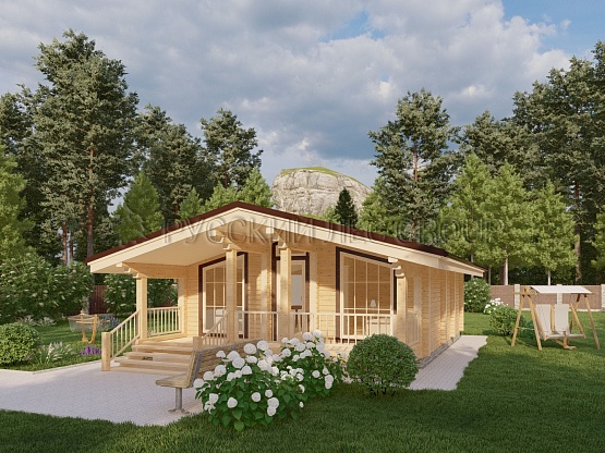 Дом из бруса проект ТАУТ 62,0м2 7,0x7,85