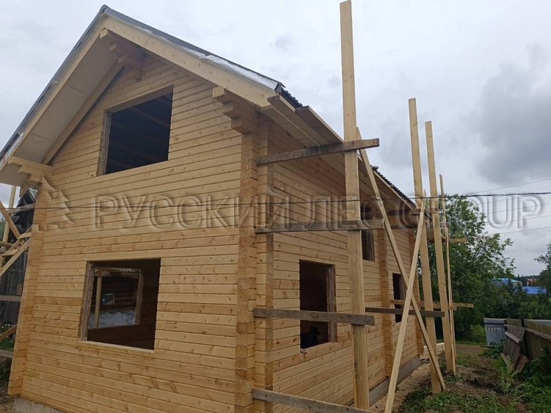 Двухэтажный дом из сухого профилированного бруса 150*200 в г. Чернушка на 100м2