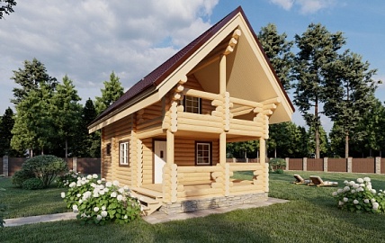 Дом из бревна 4,6 x 8,6, проект - ЛУРАГО