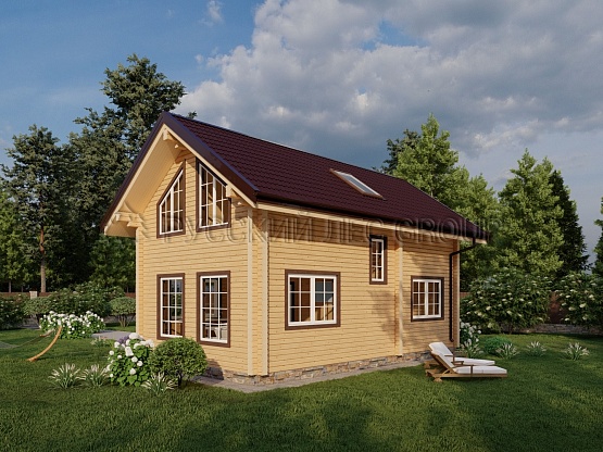 Дом из бруса проект БУЛФИНЧ 95,0м2 9,5х5,5