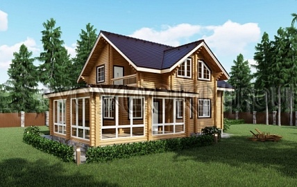 Дом из бруса 12,0 х 16,0, проект - МЕНДЕЛЬСОН